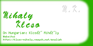 mihaly klcso business card